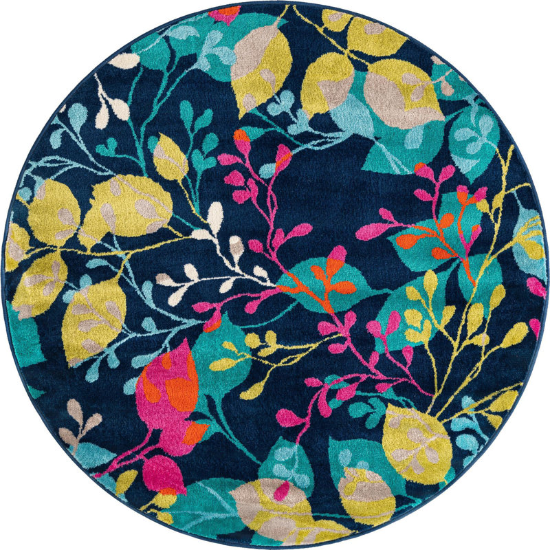 Analiese Floral Indoor Rug, Round 5'3"