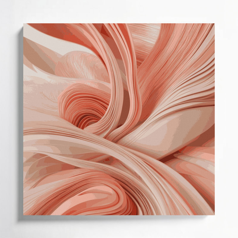Digital Abstraction 12 Beige Canvas Wall Art