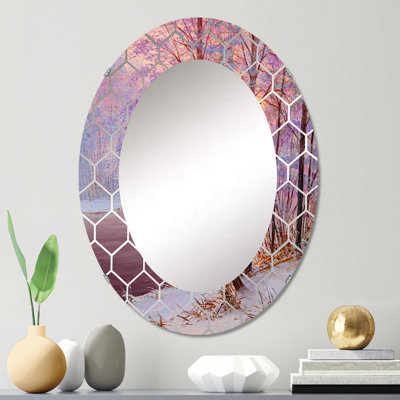 Sunshine Through Snowy Winterlandscape III - Miroir mural chalet et auberge