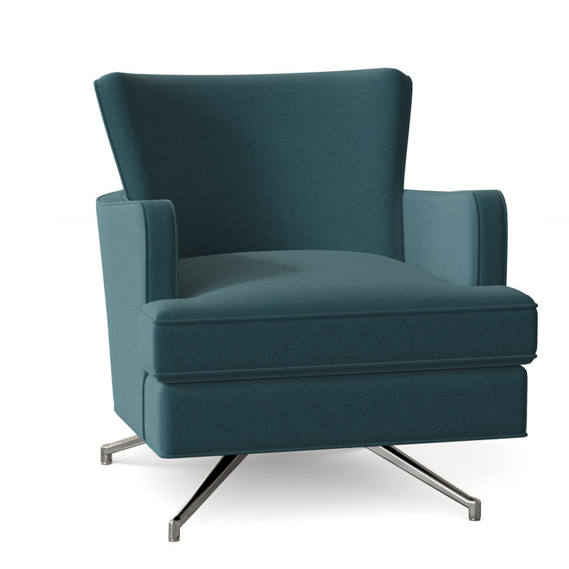 Kyle Swivel Armchair, Nickel, Turquoise (8789 91)