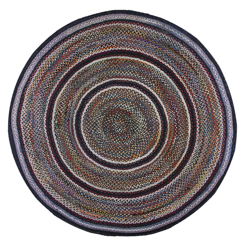 Tapis géométrique tressé à motif géométrique American Antique