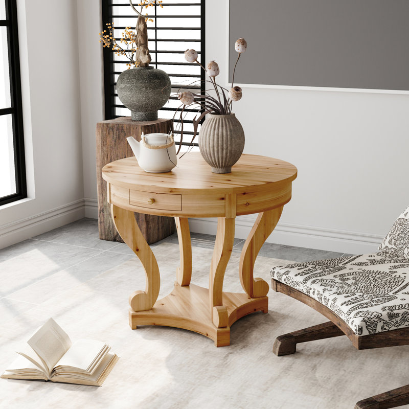 Table basse de petite taille avec pieds incurvés et rangement latéral pour un espace de vie compact, rangement de salle à manger chic en bois naturel, placage
