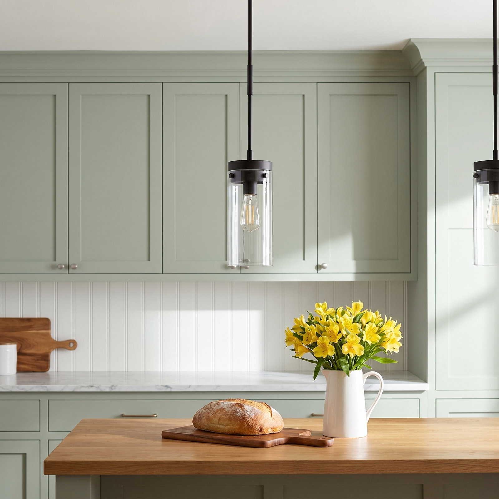Single Light Glass Steel Dimmable Pendant
