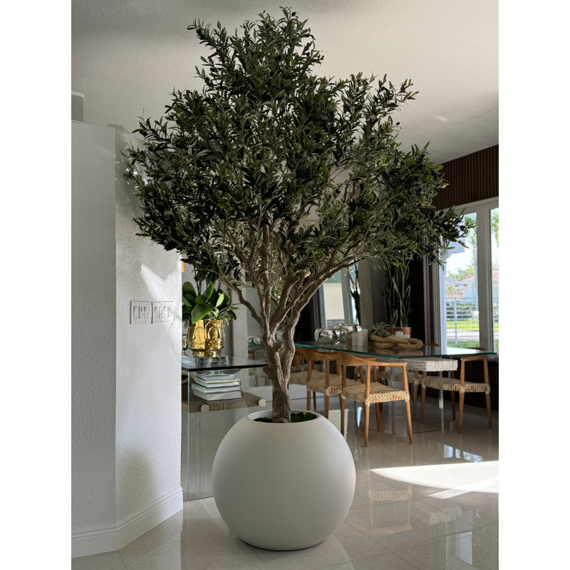 Artificial Olive Tree 30" Globe Planter, Beige