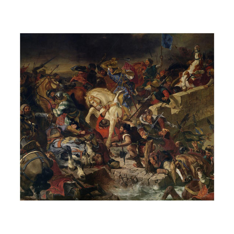 La Bataille de Taillebourg le 21 juillet 1242 par Eugène Delacroix - Estampe numérique, H 22 po x l 28 po