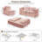 Multi Functional Sectional Sofa Bed With Independent Chaise Lounge And Convertible Blanket, Plush Corduroy, 80 Inch King Size, Deep Seating-1203982309