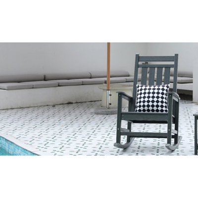Chaise berçante surdimensionnée à texture de bois, chaise berçante d'extérieur pour adultes, chaise berçante résistante aux intempéries pour jardin