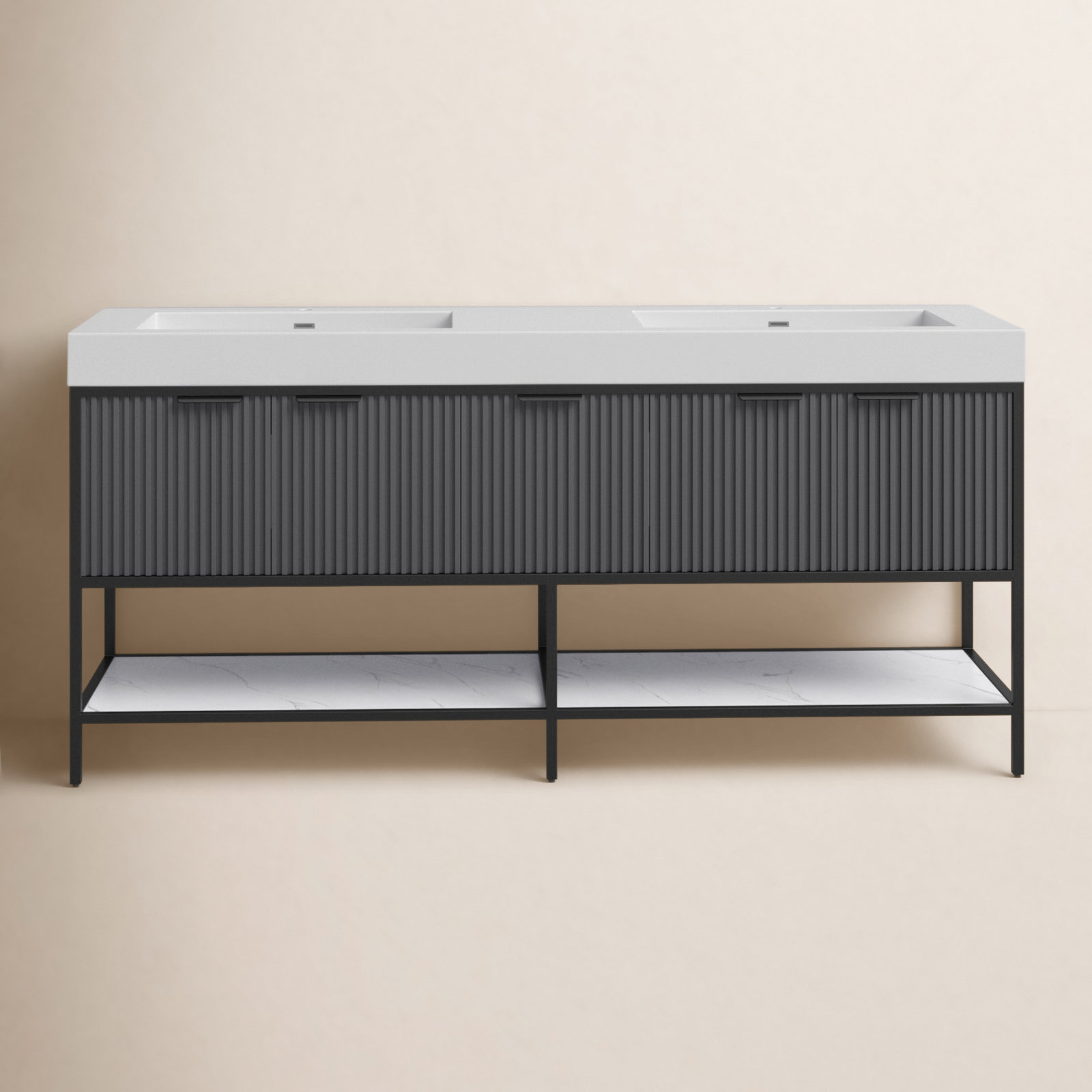 Avonmore 72'' Double Bathroom Vanity, Gray