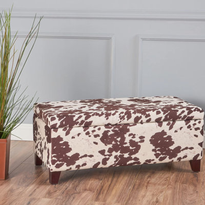 Rangement en velours brun de style contemporain, l 39,00 po, P 19,00 po, H 16,25 po, couvercle à charnière avec look, beaucoup d'espace