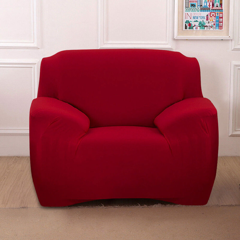 Housse pour canapé extensible 3 places, Rouge, H 45 po x l 72 po x P 30 po