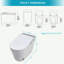 Toilette intelligente avec bidet intégré, ouverture et fermeture automatiques, siège chauffant allongé, capteur de pied encastré, affichage DEL, lavage à l'eau chaude, sécheuse, veilleuse