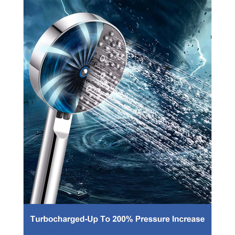 Massage/Jet Handheld Shower Head, Matte Black/Chrome