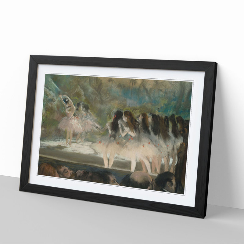 Ballet at the Paris Opera by Edgar Degas - Picture Frame Painting, 48cm H x 65cm W x 2cm D, Black Framed