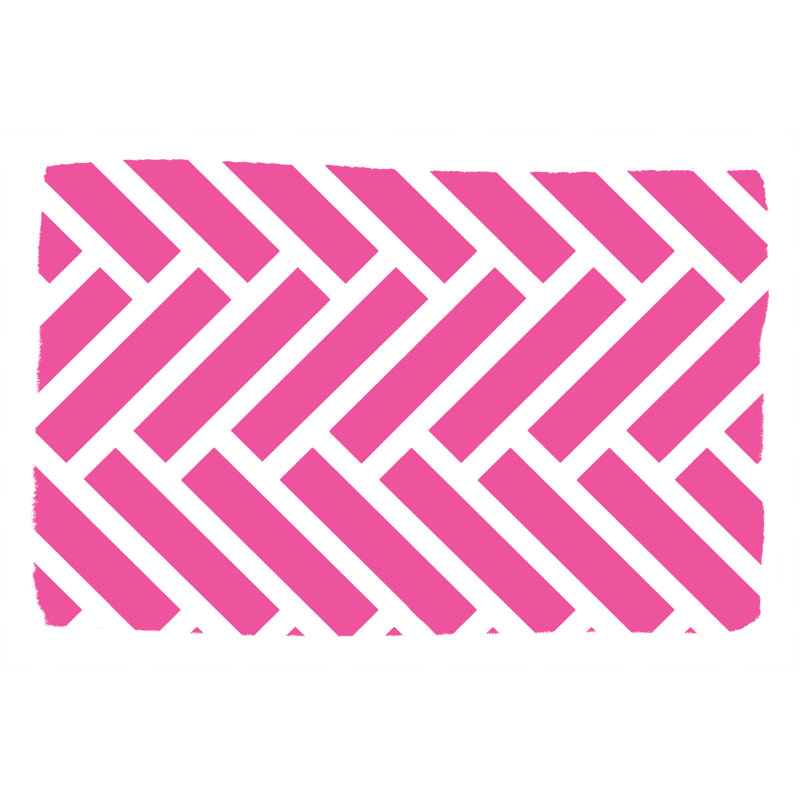 Pink Chev Rectangles - Wrapped Canvas Print, 30cm H x 46cm W x 3.8cm D