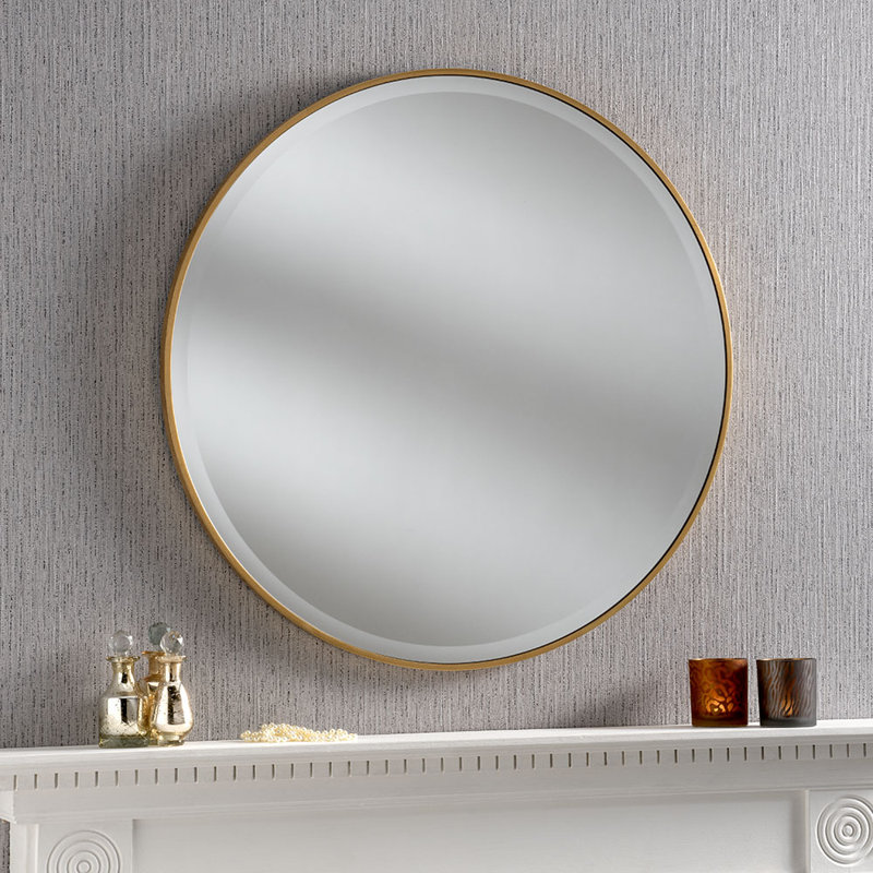 Arjay Wood Wall Mirror, Gold, 60cm H x 60cm W