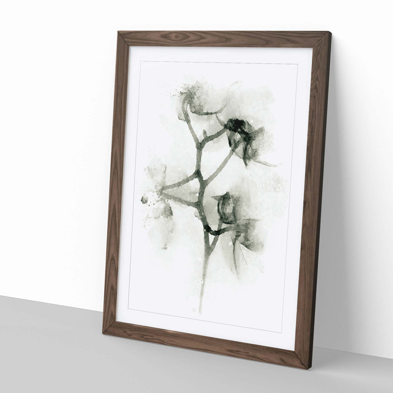 Flowers in Shadow in Abstract - Picture Frame Graphic Art Print, 91cm H x 60cm W x 2cm D, Walnut
