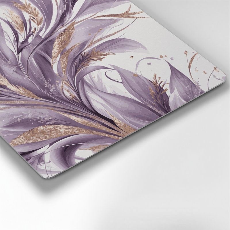 Abstrait floral 27, art mural en métal beige, H 12 po x l 12 po