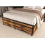Cadre de lit double avec 8 tiroirs de rangement, tête de lit DEL avec station de recharge, cadre de lit plateforme en métal, sans sommier, silencieux, stable et solide.-1790298161