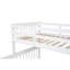 Lit superposé simple avec garde-corps, lit gigogne simple et rangement spacieux - Bois massif blanc pour la chambre à coucher-490116935