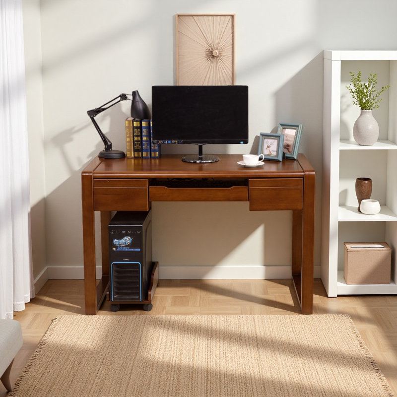 Bureau moderne en bois d'hévéa naturel