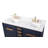 Tennant Brand 60 Inch Modern Freestanding Navy Blue Beatrice Bathroom Vanity, Double Sink, White Quartz Top, Fully Assembled