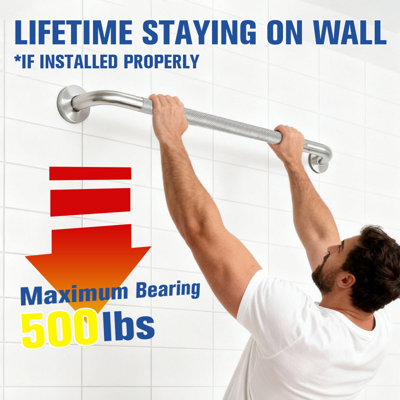 20'' Bathroom Grab Bar with Anti-slip Knurled Grip ADA Compliant, 20” W