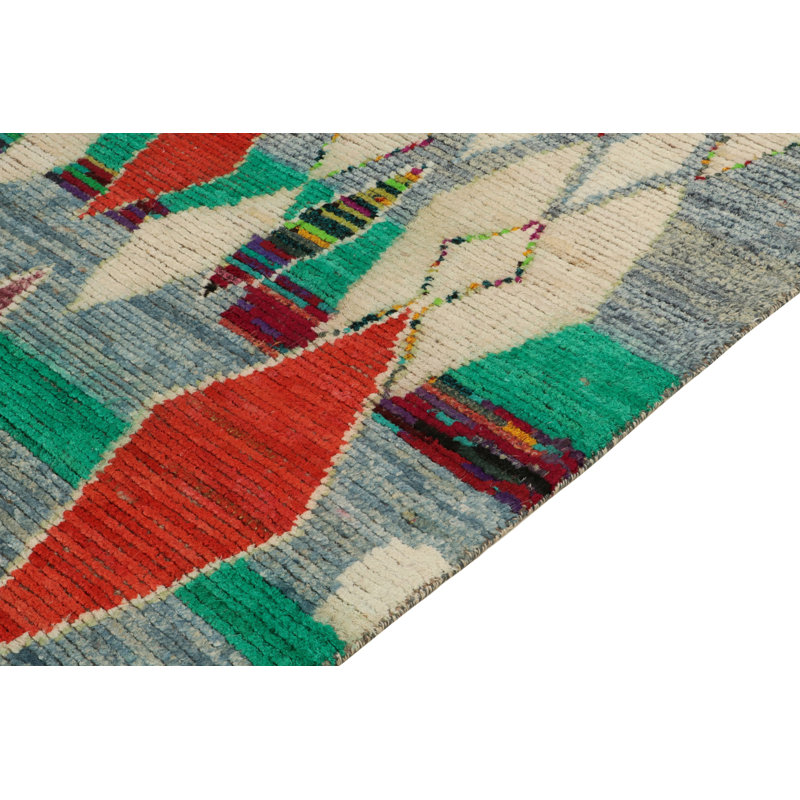 Moroccan Hand Knotted Silk Area Rug, Rectangle 5' x 8'