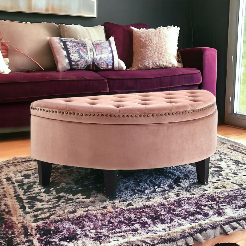 Rangement demi-cercle capitonné noir 44 po Venne, Rosé