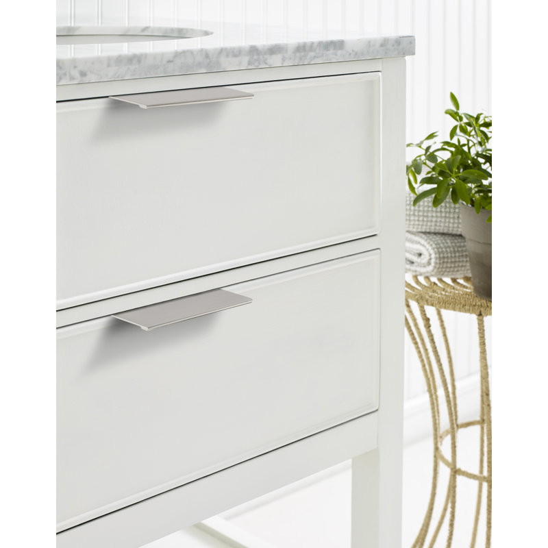 Poignées de bord d'armoire en nickel satiné de centre à centre de 3 pouces (76 mm), Nickel satiné, 3"