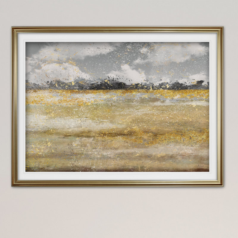 " Meadow Shimmer I ", Gold, 28" H x 38" W x 1.5" D