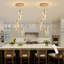 Lustre moderne à 3 lumières DEL en acrylique à intensité variable dorée-1676519674-1676519675-1676519687