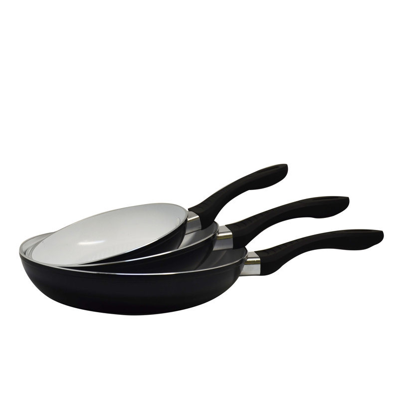 Ceramic Non-Stick Frying Pan Set, Black