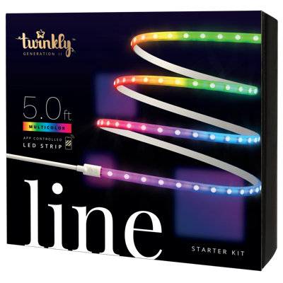 Twinkly 5' Adhesive Magnetic Multicolor LED Indoor Line Light Strip Starter Kit