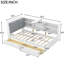 Lit plateforme simple blanc avec rangement pour tête de lit solide, 2 tiroirs et tablettes pour tête de lit en bois Grace