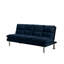 Lit de futon de style contemporain en microfibre converti en lit avec pieds de soutien supplémentaires, finition marine principale-404876699