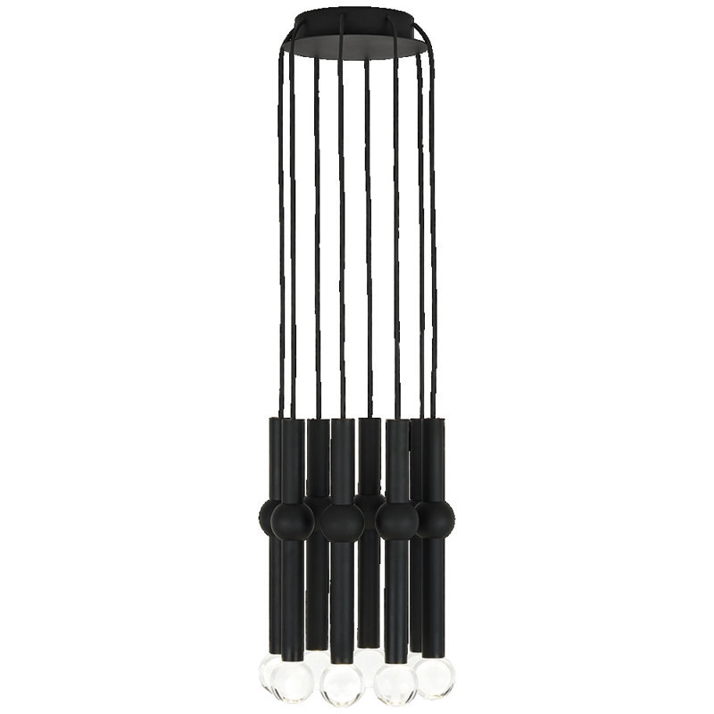 Guyed 8 - Light LED Pendant, Nightshade Black
