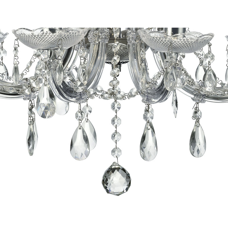 Jansen 8 - Light Candle Style Chandelier, Polished Chrome