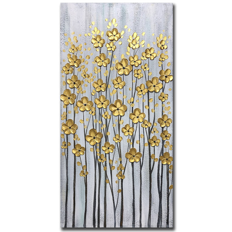 Fleurs, art mural, H 40 po x l 20 po x P 1,5 po