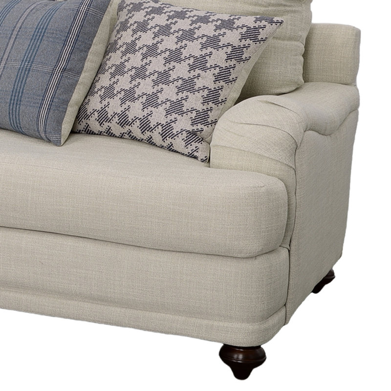 Canapé à accoudoirs encastrés 90,6 po Aspenson, Tissu gris pâle