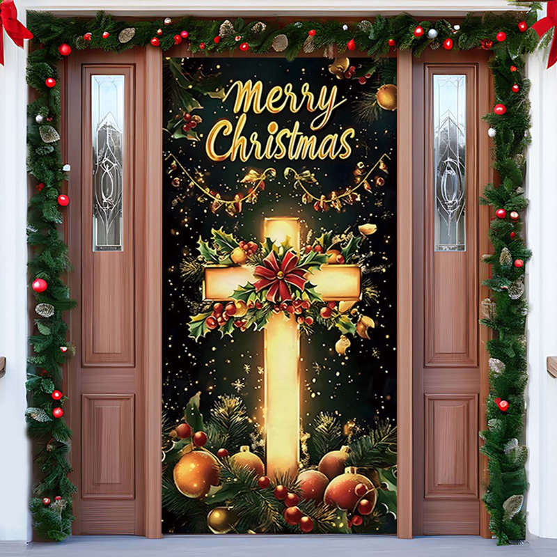 Couvercle de porte de Noël kbndieu, A