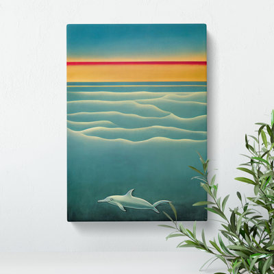 Swimming Dolphin - Wrapped Canvas