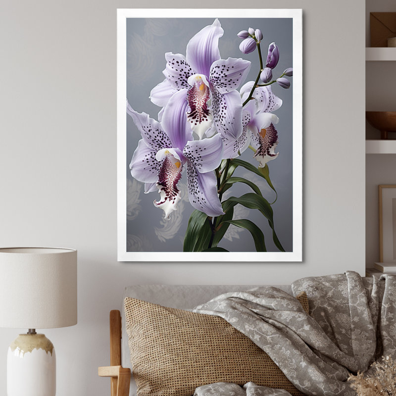Hibiscus scintillant beauté II - art mural floral salon, Cadre photo blanc, H 40 po x l 30 po x P 1,5 po