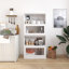Bibliothèque contemporaine avec portes fermées à dossier fermé et armoire de rangement de bureau, plancher-au-plafond, armoire basse contre le mur