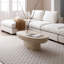 Beige Fibreglass Oval Coffee Table-129104719-129104717
