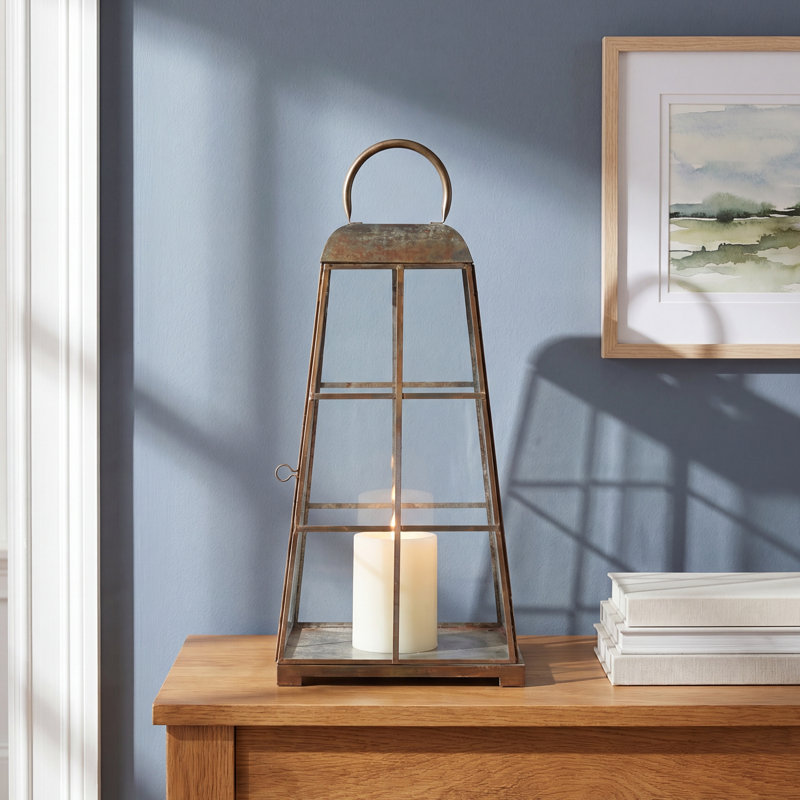 Alansont Iron Floor Lantern, 17.5" H x 10" W x 10" D