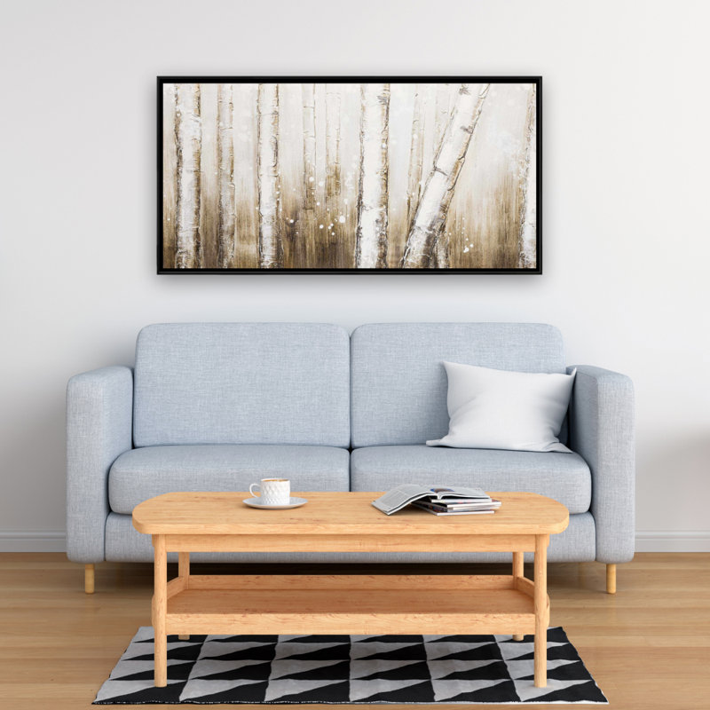 Texturized abstract forest - 24"x48" Framed canvas