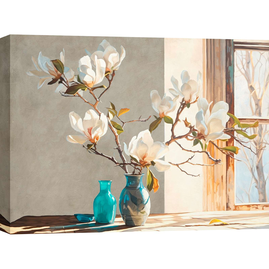 Blumengemälde: Magnolienzweig in einer Vase von Remy Dellal - Drucken