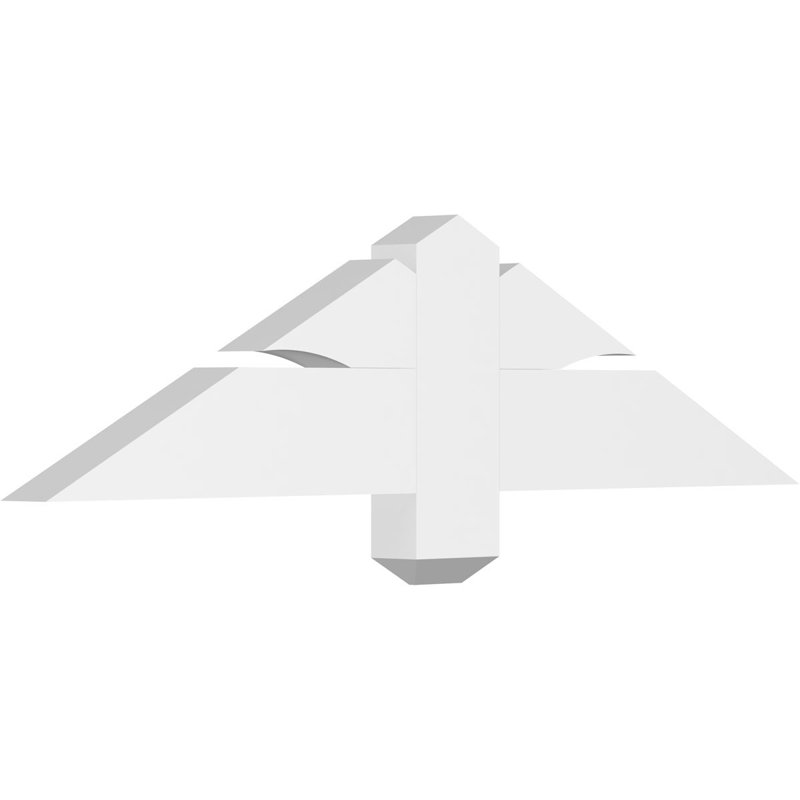 Redmond Signature Urethane Gable Bracket, Primed Tan, 2"D x 4"F, 36"W x 9"H