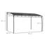 3 X 4m Grey Metal Frame Pergola, Pa Coated Polyester Canopy Garden Shelter With Mounting Accessories For Patio Outdoor Use