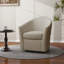 Fauteuil demi-tonneau pivotant rembourré Aunna-1858422839